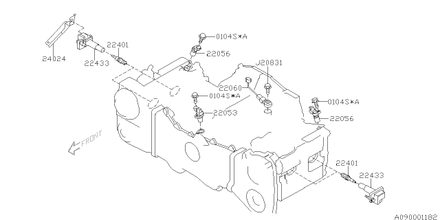 2008 Subaru Forester Spark Plug & High Tension Cord Diagram 2