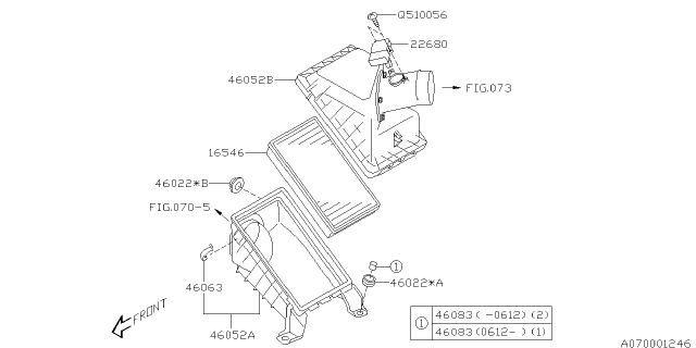 2007 Subaru Forester Air Cleaner & Element Diagram 2