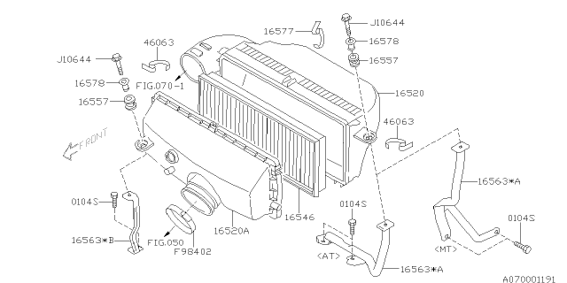 2004 Subaru Forester Air Cleaner & Element Diagram 1