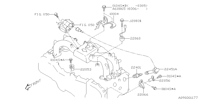 2004 Subaru Forester Spark Plug & High Tension Cord Diagram 1