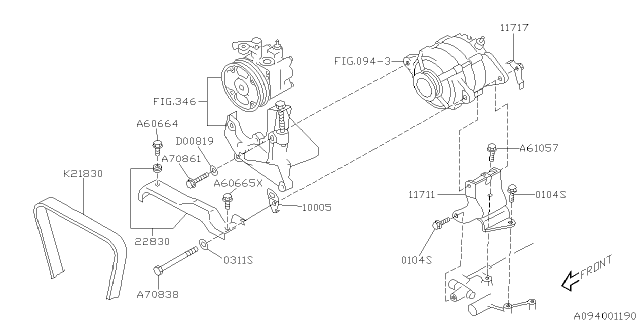 2003 Subaru Forester V Belt Diagram for 809218300