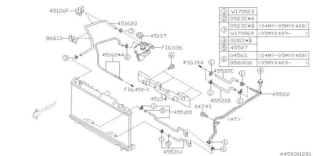 2005 Subaru Forester Clamp Over Flow Diagram for 45108AC060