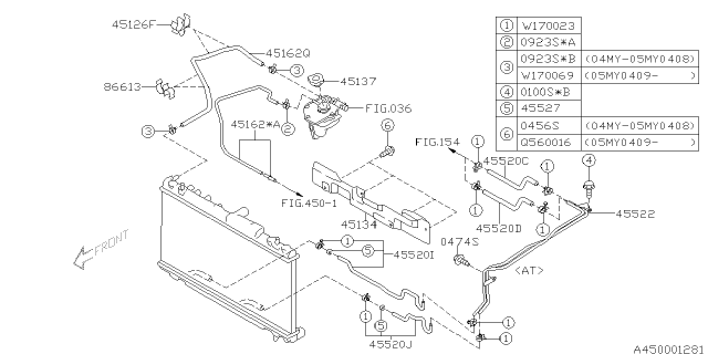 2005 Subaru Forester Pipe Complete At Oil Diagram for 45522FE030