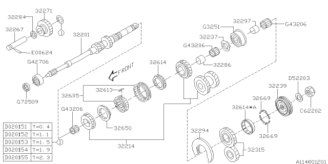 2006 Subaru Forester Main Shaft Diagram 4