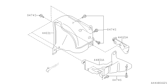 2005 Subaru Forester Exhaust Cover Diagram