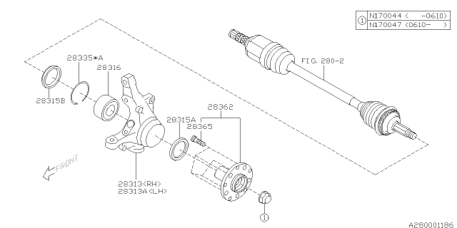 2007 Subaru Forester Nut(Axle)M22 Oil Diagram for 902170047