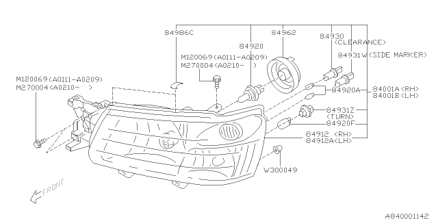 2004 Subaru Forester Head Lamp Diagram