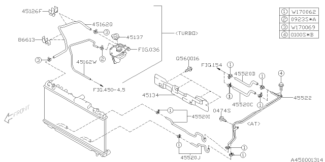 2007 Subaru Forester Hose Over Flow Radiator Diagram for 45162SA020