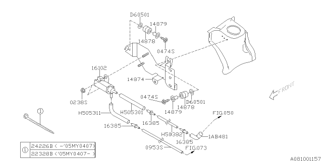 2005 Subaru Forester Air Hose Diagram for 09535A270