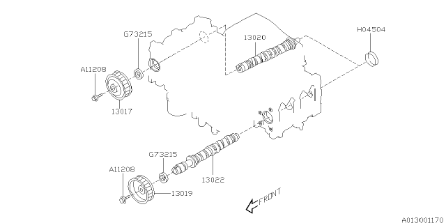 2008 Subaru Forester Camshaft & Timing Belt Diagram 1