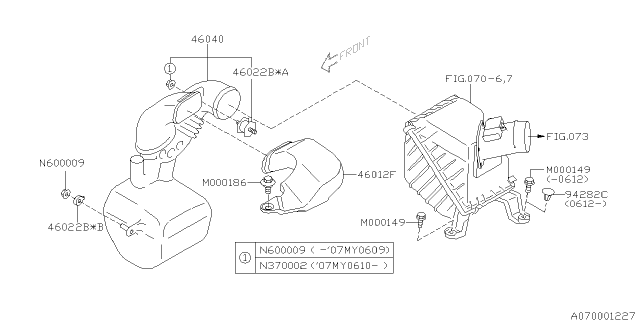 2007 Subaru Forester Air Cleaner & Element Diagram 5