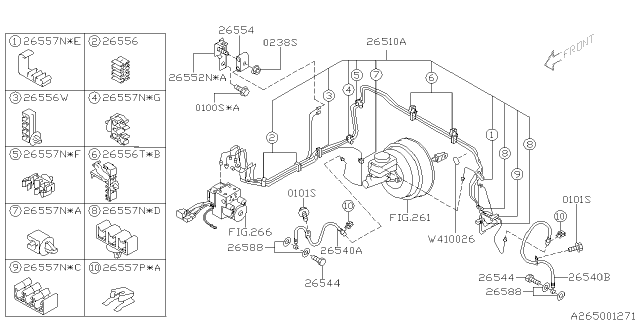 2005 Subaru Forester Clamp C0U4 Diagram for 26556AE000