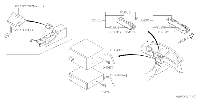 2005 Subaru Forester Audio Parts - Radio Diagram 2