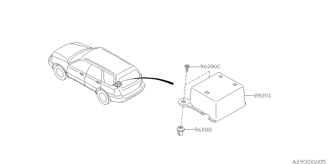 2008 Subaru Forester Unit TPMS Assembly Diagram for 28201SA000