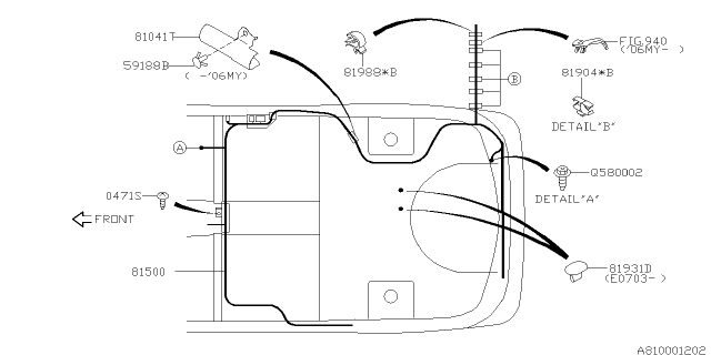 2006 Subaru Forester Harness Rear Diagram for 81533SA100