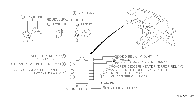 2004 Subaru Forester Electrical Parts - Body Diagram 1