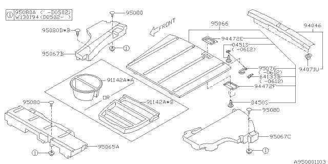 2006 Subaru Forester Holder Up Diagram for 95093SA000ND