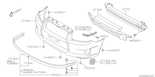 2007 Subaru Forester Front Bumper Diagram 3