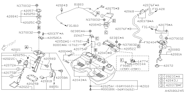 2005 Subaru Forester Cord Fuel Diagram for 81803SA010