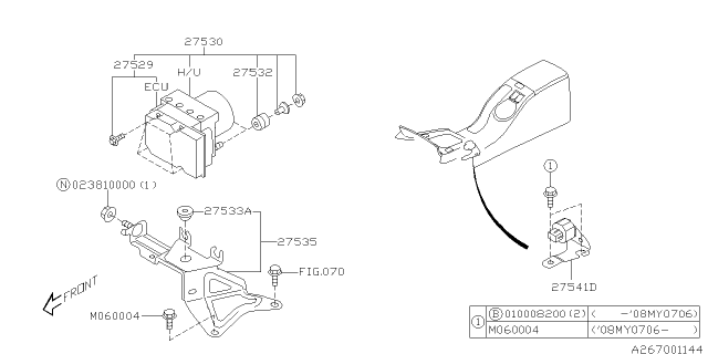 2008 Subaru Forester ECU Repair Abs C0U4 Diagram for 27529SA071