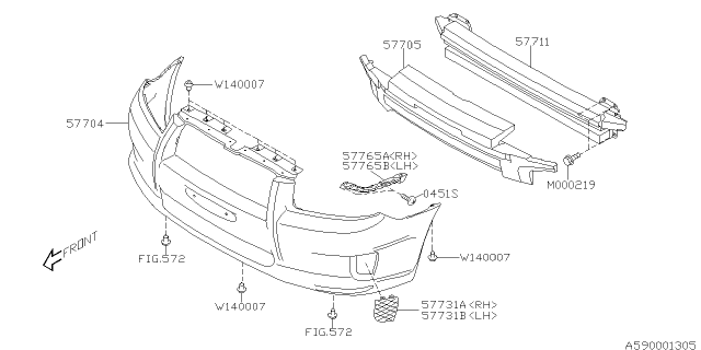 2006 Subaru Forester Front Bumper Diagram 3