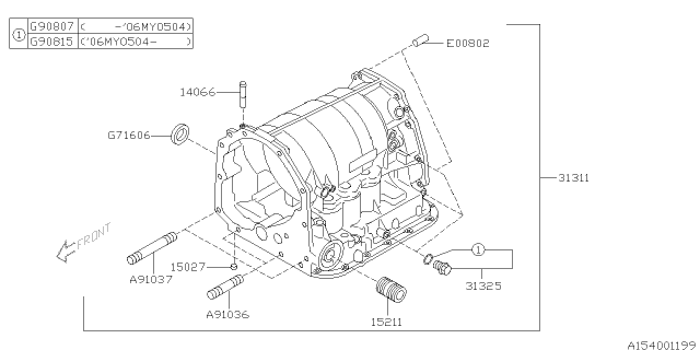 2005 Subaru Forester Automatic Transmission Case Diagram 3