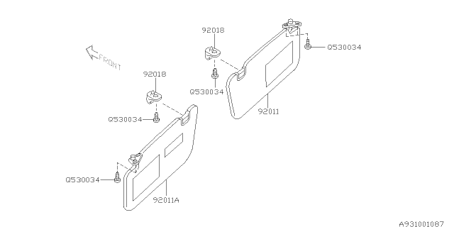 2003 Subaru Forester Room Inner Parts Diagram 2