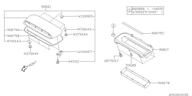 2008 Subaru Forester Grille & Duct Diagram