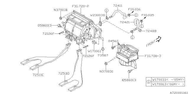 2008 Subaru Forester Hose Heater Out Diagram for 72421SA033