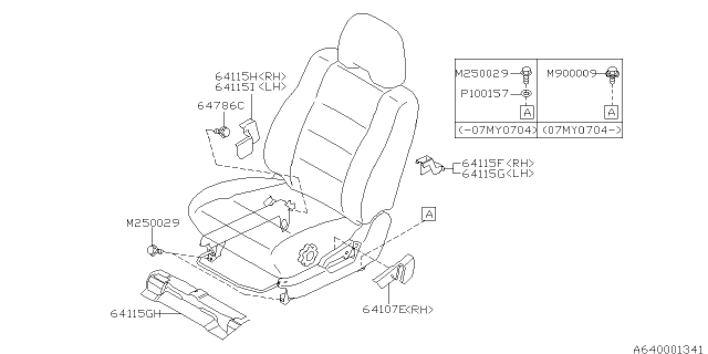 2005 Subaru Forester Front Seat Diagram 3