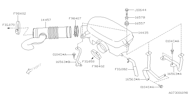 2006 Subaru Forester Chamber Air Intake Diagram for 14435AA260