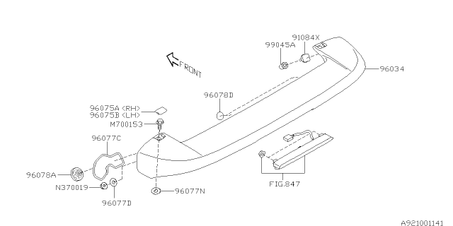 2008 Subaru Forester Spoiler Diagram