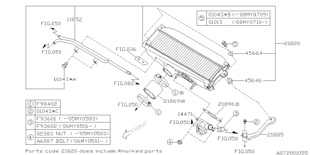 2008 Subaru Forester Gasket Inter Cooler Diagram for 21896AA120