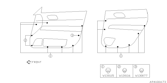 2006 Subaru Forester Door Trim Diagram 1