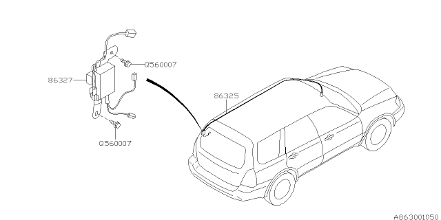 2006 Subaru Forester Audio Parts - Antenna Diagram