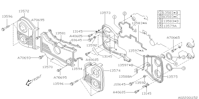 2007 Subaru Forester Timing Belt Cover Diagram 2