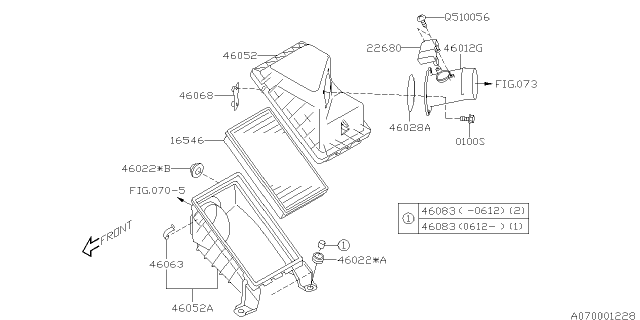2006 Subaru Forester Air Cleaner & Element Diagram 1