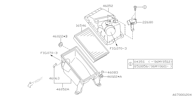 2008 Subaru Forester Air Cleaner & Element Diagram 4