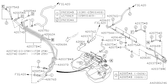 2007 Subaru Forester Tube Return Diagram for 42074SA010