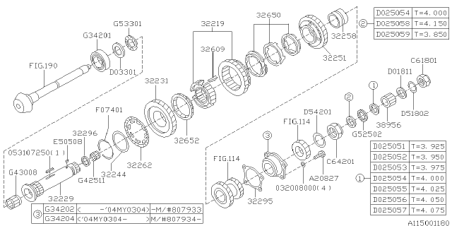 2004 Subaru Forester Drive Pinion Shaft Diagram 1