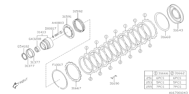 2004 Subaru Forester Ring Seal Diagram for 31377AA310