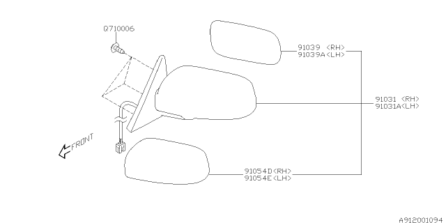 2007 Subaru Forester Rear View Mirror Diagram 1