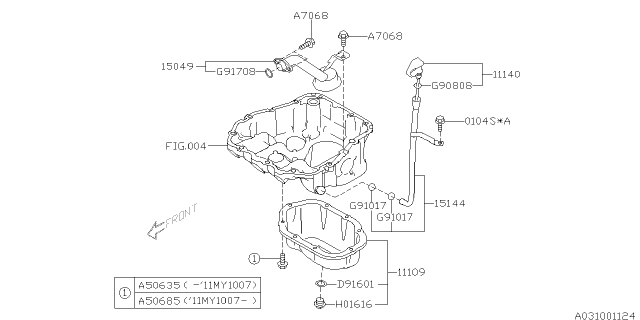 2011 Subaru Outback Oil Pan Diagram 1