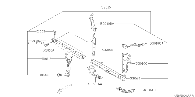 2013 Subaru Legacy Body Panel Diagram 6