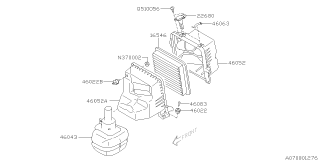 2012 Subaru Legacy Air Cleaner & Element Diagram 2