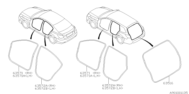 2014 Subaru Outback Weather Strip Diagram 1