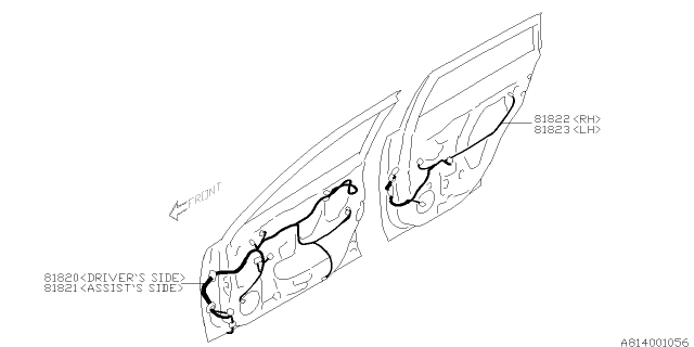 2013 Subaru Outback Cord - Door Diagram