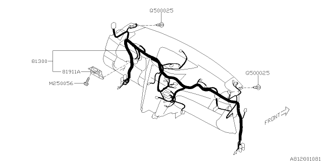 2010 Subaru Outback Wiring Harness - Instrument Panel Diagram