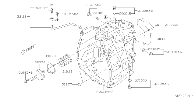 2013 Subaru Legacy Automatic Transmission Case Diagram 3