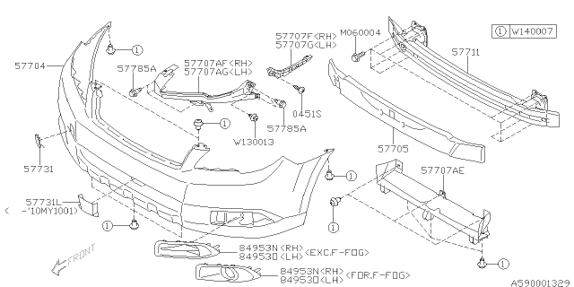 2012 Subaru Legacy Cover Fog Left Diagram for 57731AJ20A